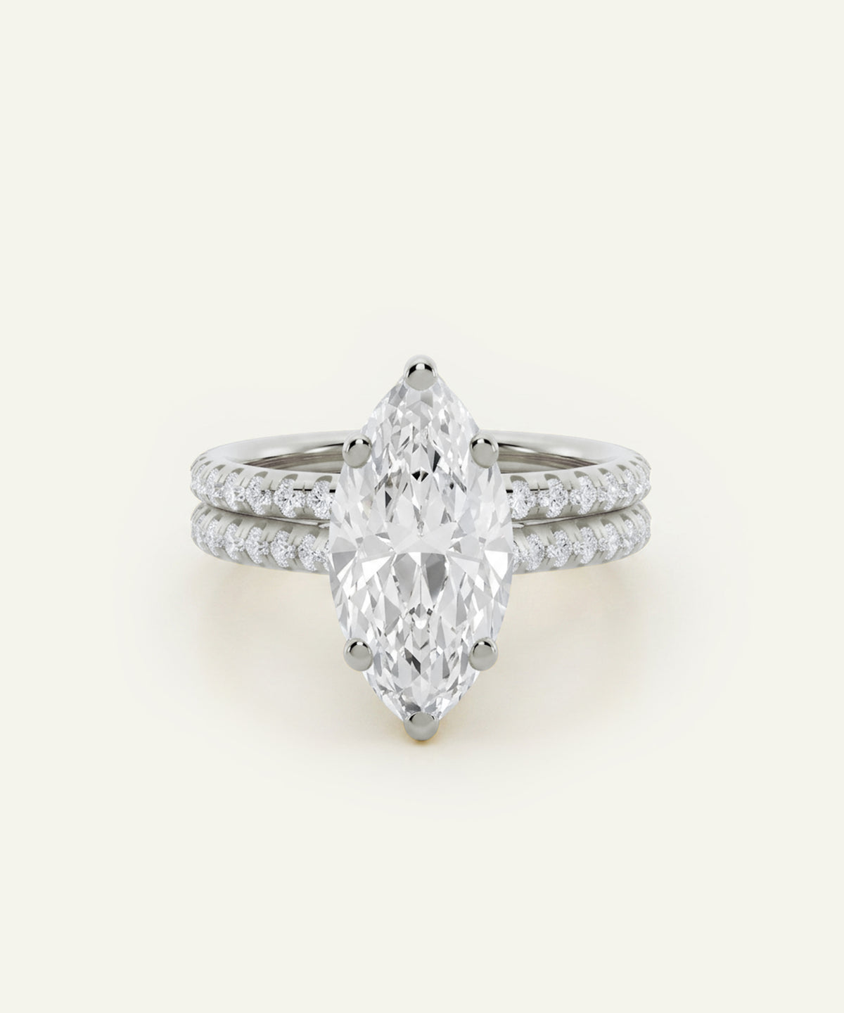 Ovani® Lab-grown Diamond Marquise Hidden Halo Bridal Set