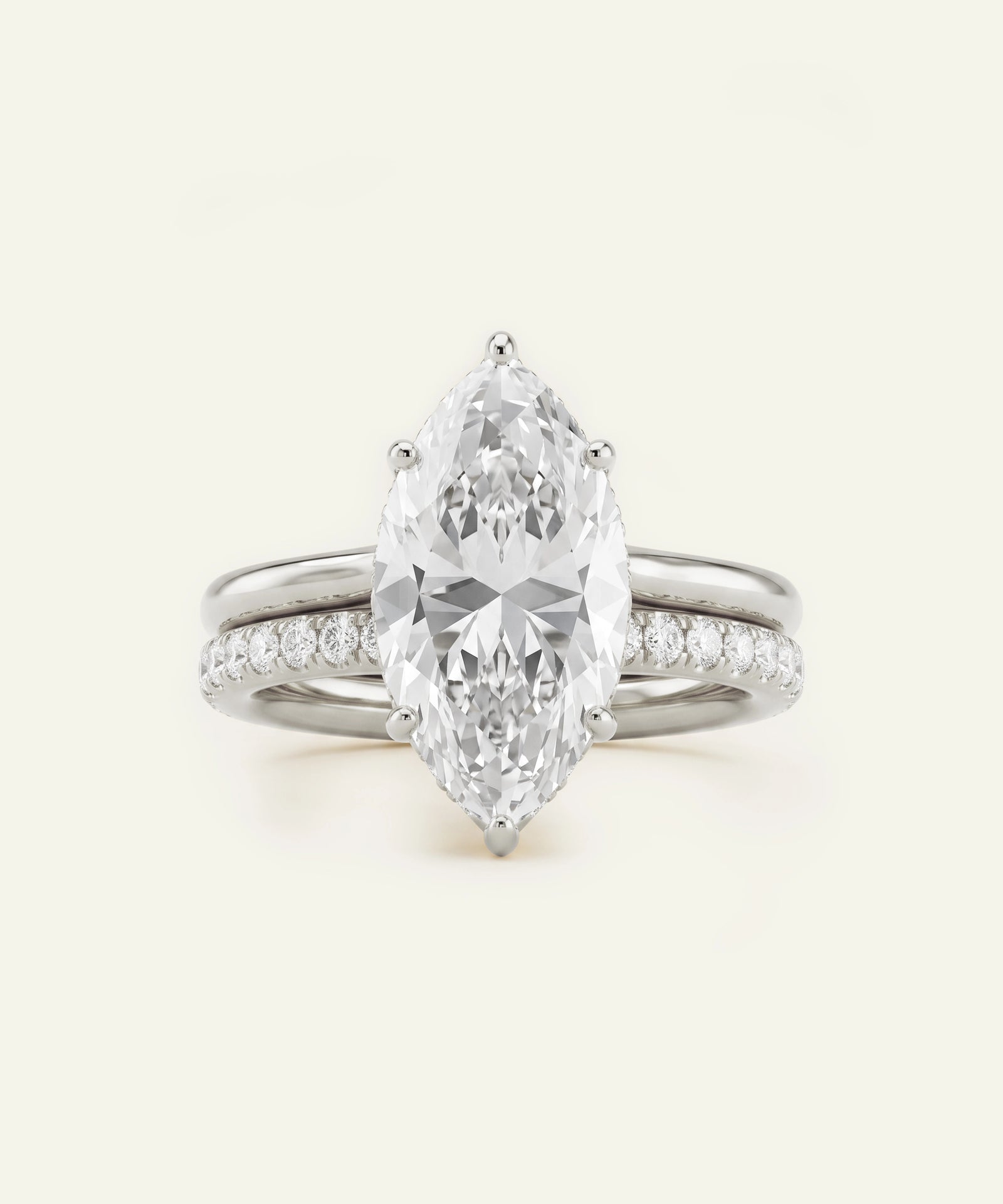 Ovani® Lab-grown Diamond Marquise Hidden Halo Bridal Set