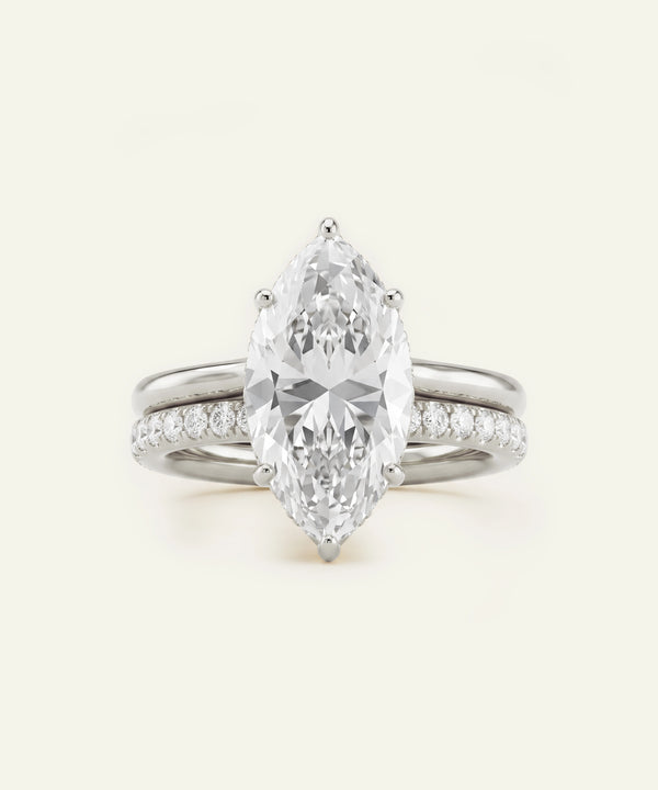 Ovani® Lab-grown Diamond Marquise Hidden Halo Bridal Set