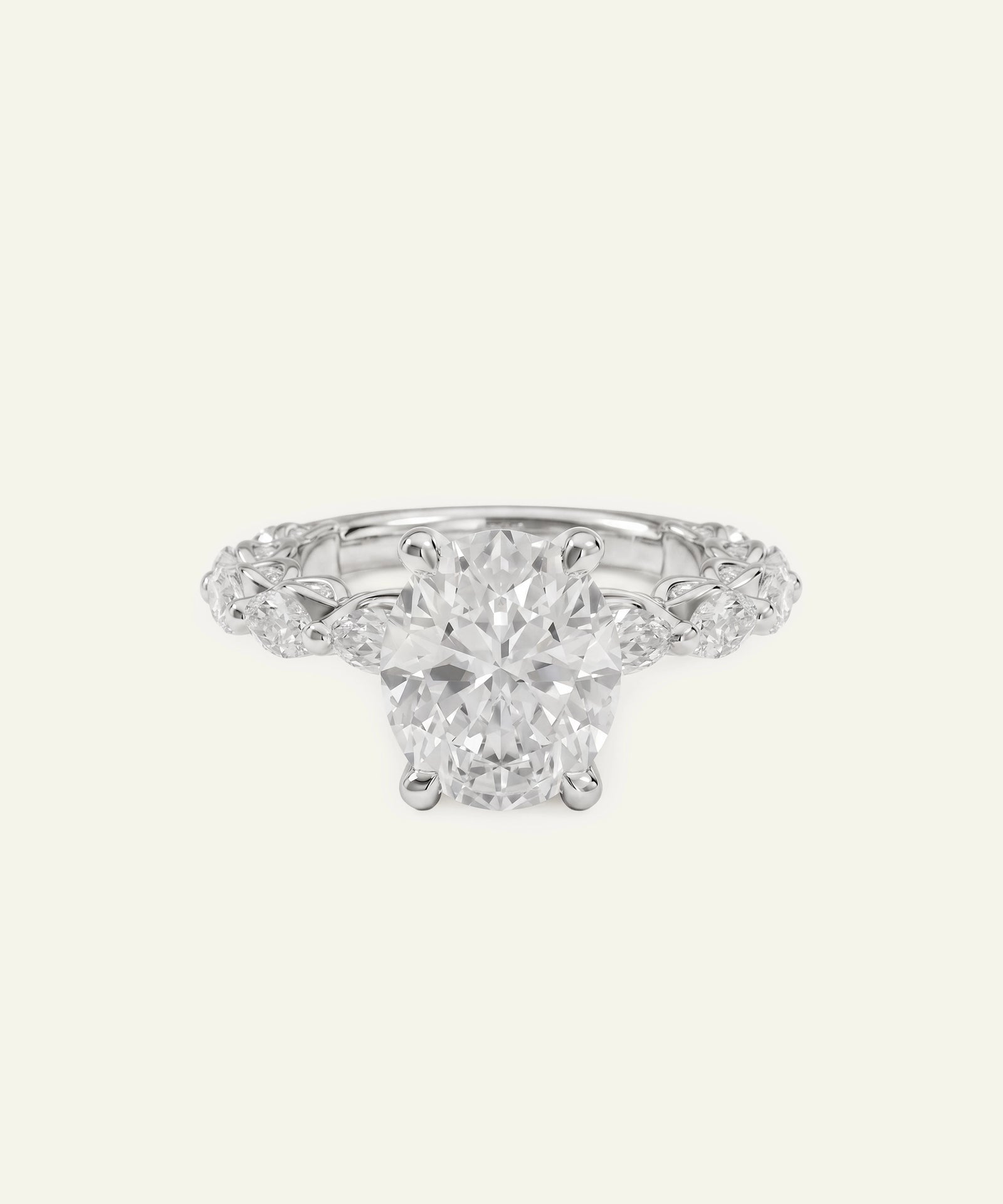 Ovani® Lab-grown Diamond Oval Engagement Ring