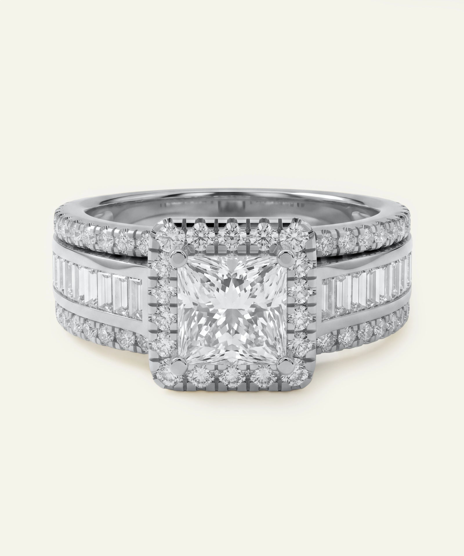 Novello Lab-grown Diamond Princess Bridal Ring - 2.50 Ct. T.W.