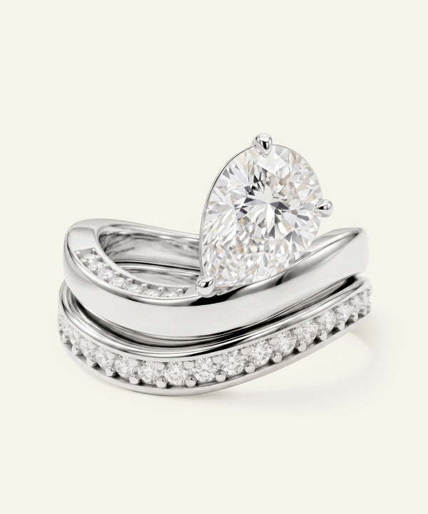 Ovani® Lab-grown Diamond Pear Wave Bridal Set - 4.00 Ct. T.W.