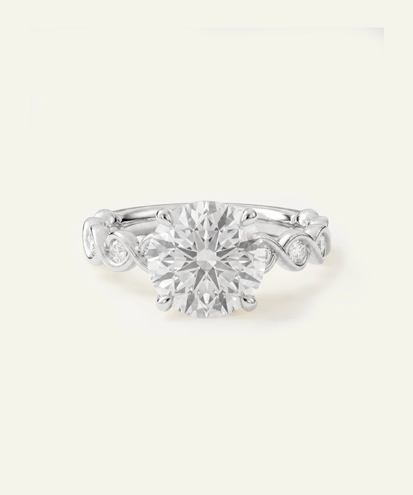 Ovani® Round Lab-grown Diamond Twist Shank Engagement Rings