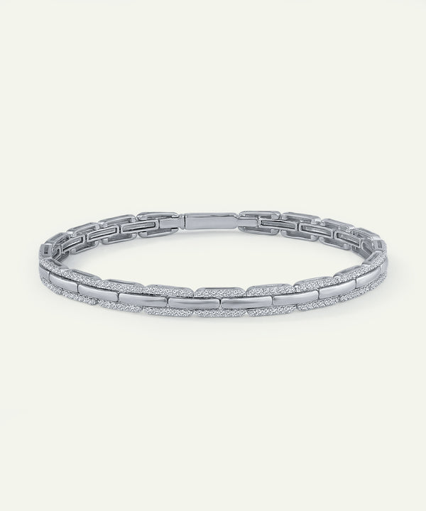 Silver bracelet on a white background