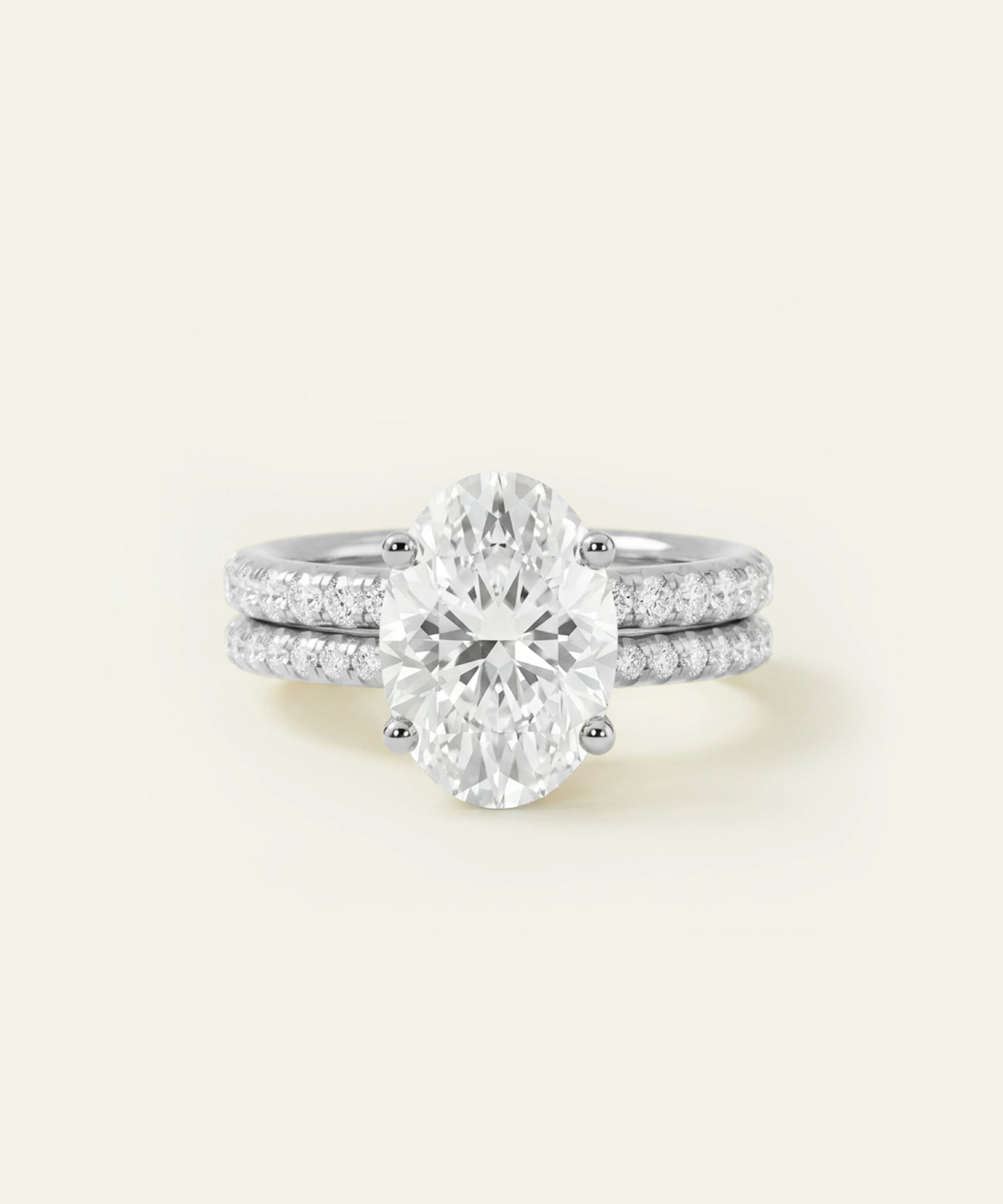 Ovani® Lab-grown Diamond Oval Hidden Halo Bridal Set