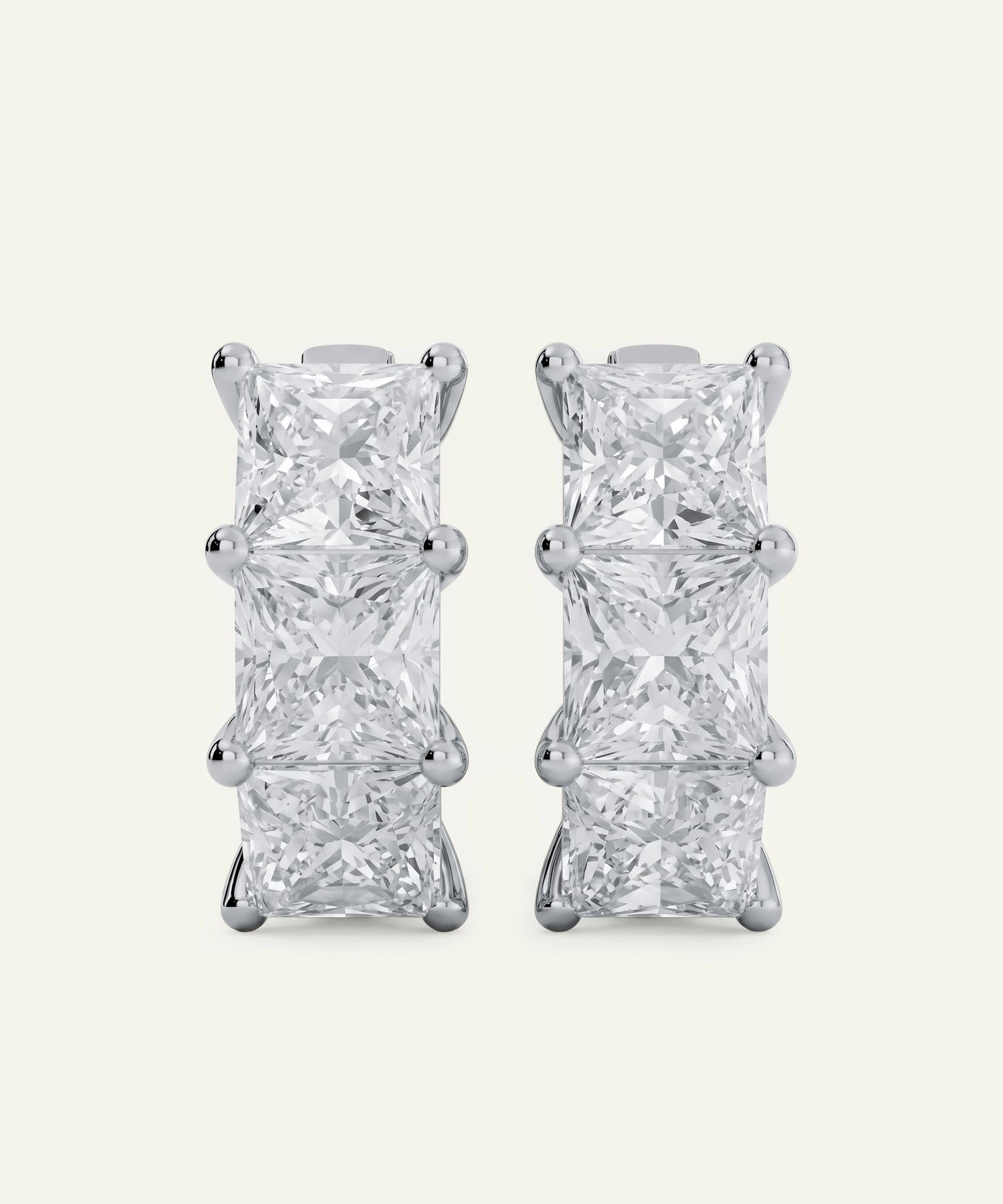Novello Lab-grown Diamond Princess Hoops - 6.45 Ct. T.W.