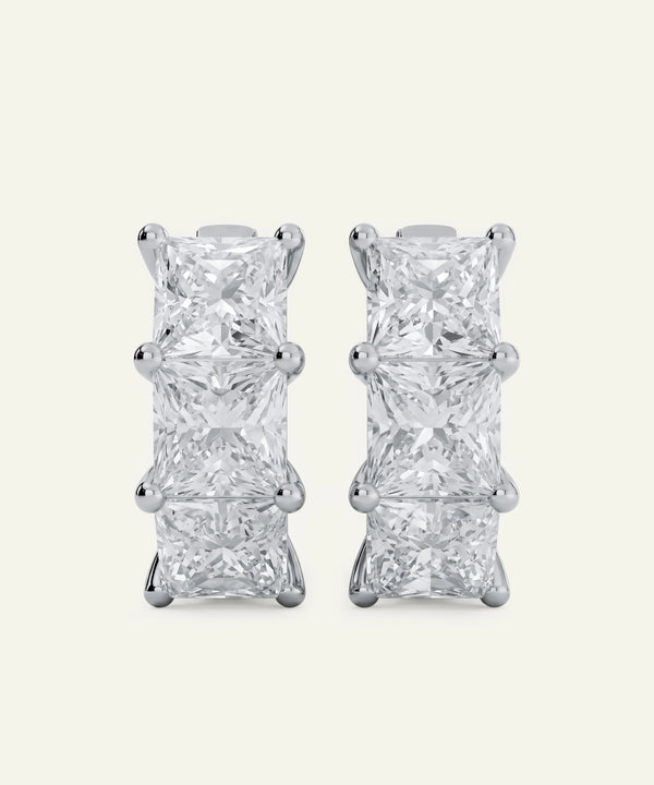 Novello Lab-grown Diamond Princess Hoops - 6.45 Ct. T.W.