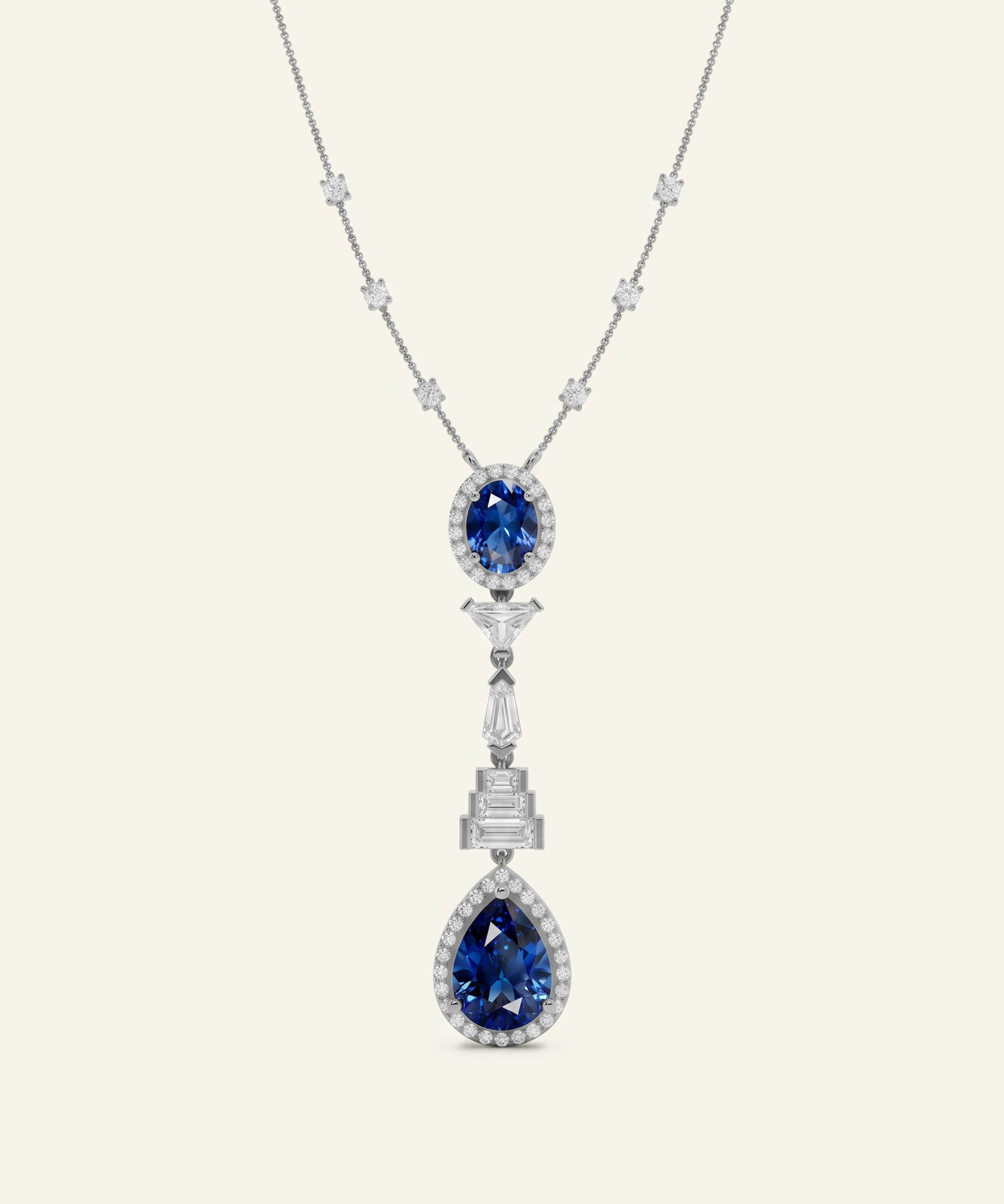 Ovani® Lab-grown Diamond & Lab-created Sapphire Necklace