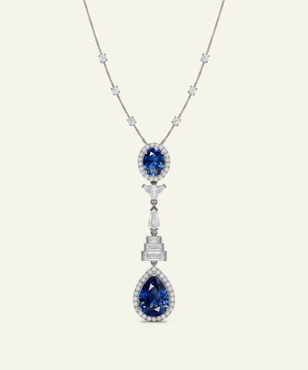 Ovani® Lab-grown Diamond & Lab-created Sapphire Necklace