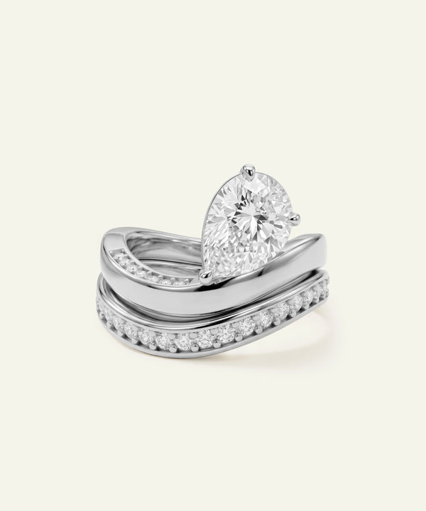 Ovani® Lab-grown Diamond Pear Wave Bridal Set - 4.00 Ct. T.W.