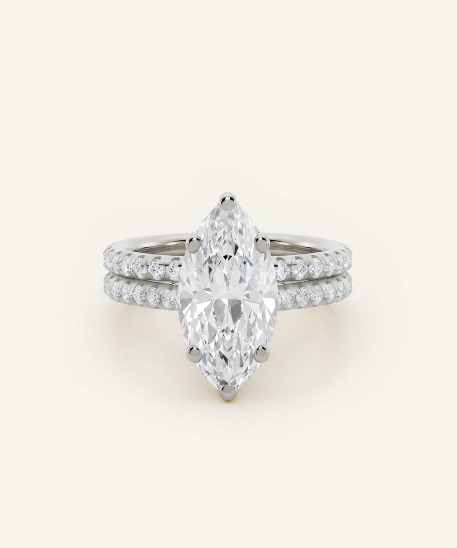Ovani® Lab-grown Diamond Marquise Hidden Halo Bridal Set