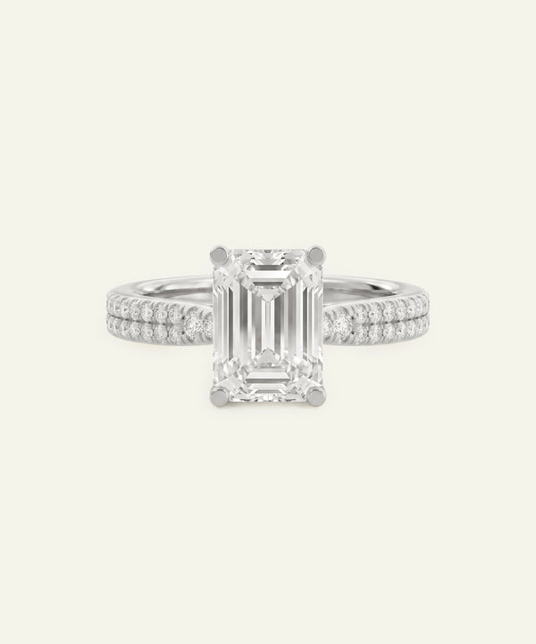 Novello Lab-grown Diamond Emerald Bridal Ring - 2.30 Ct. T.W.