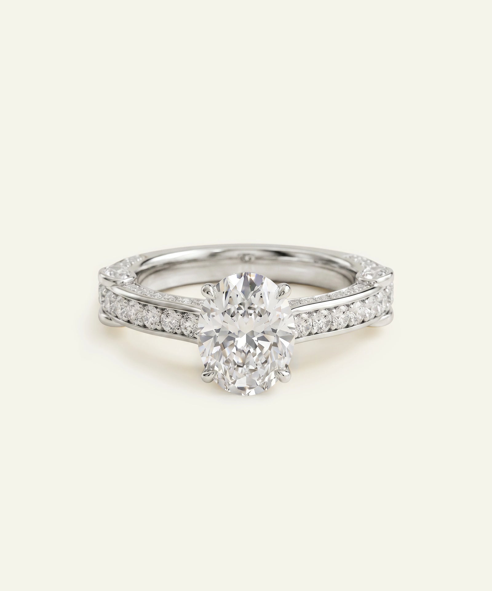 Ovani® Lab-grown Diamond Oval Engagement Ring