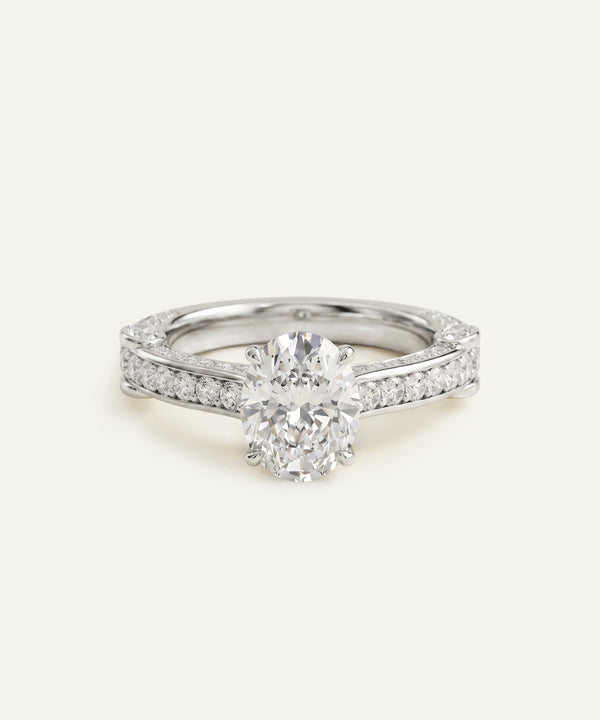 Ovani® Lab-grown Diamond Oval Engagement Ring
