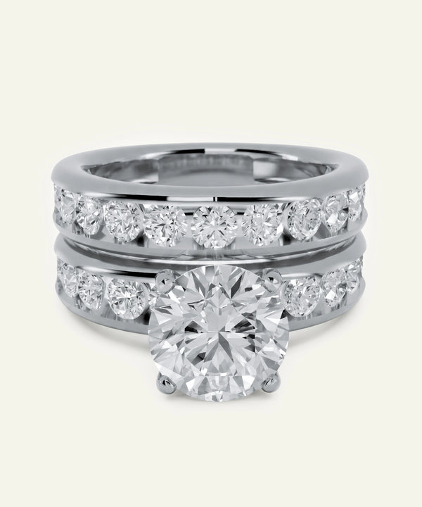 Novello Lab-grown Diamond Round Bridal Set - 3.50 Ct. T.W.