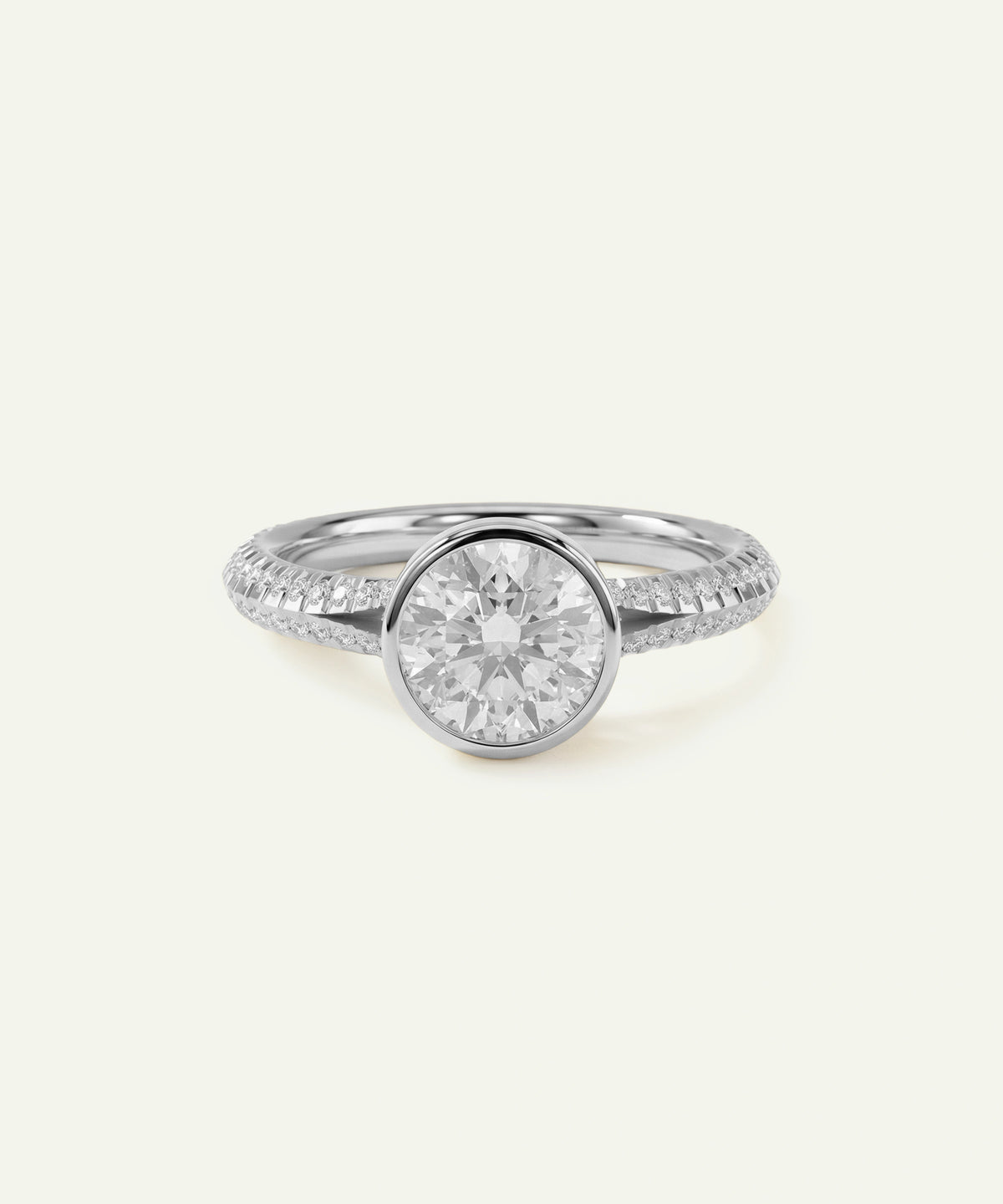 Ovani® round lab-grown diamond engagement ring at Valliani Jewelers