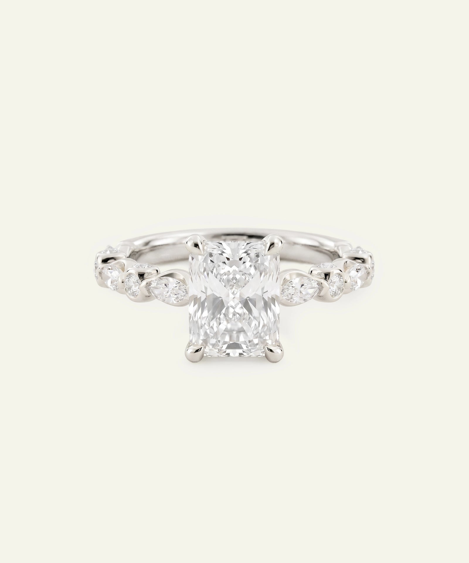 Ovani® Lab-grown Diamond Radiant Engagement Ring