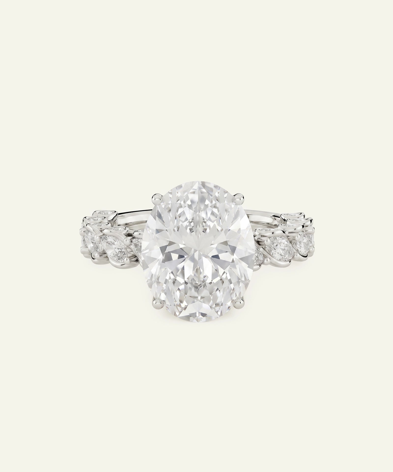 Ovani® Lab-grown Diamond Oval Engagement Ring