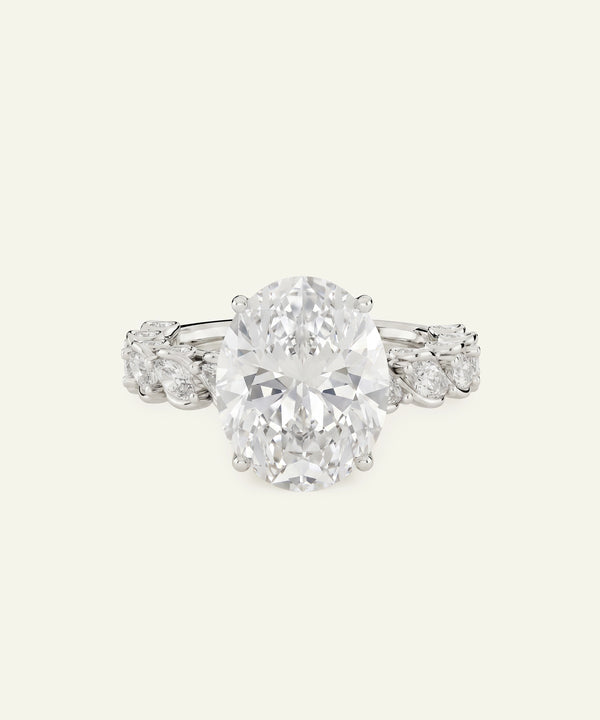 Ovani® Lab-grown Diamond Oval Engagement Ring