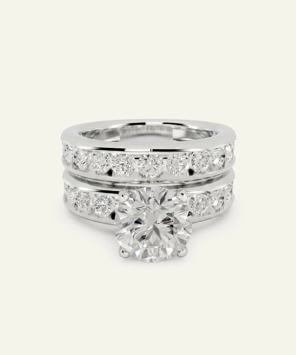 Novello Lab-grown Diamond Round Bridal Set - 3.50 Ct. T.W.