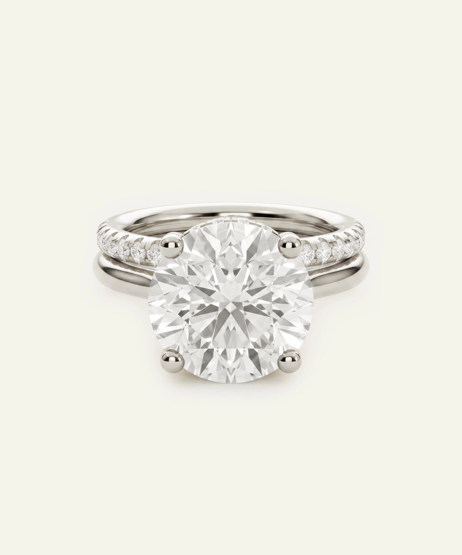 Ovani® Lab-grown Diamond Round Hidden Halo Bridal Set