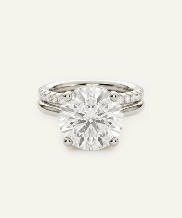 Ovani® Lab-grown Diamond Round Hidden Halo Bridal Set