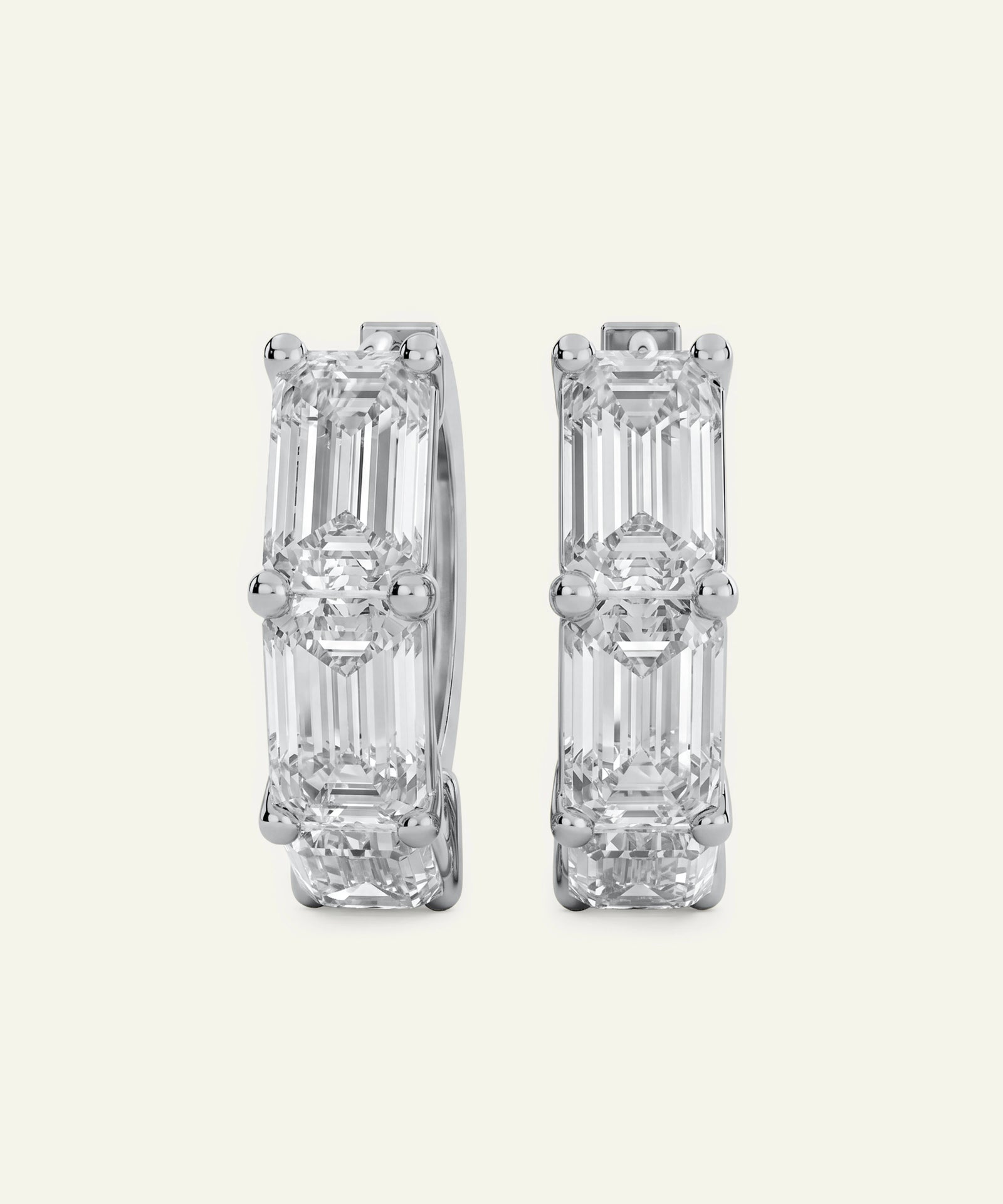 Novello Lab-grown Diamond Emerald Hoops - 6.06 Ct. T.W.