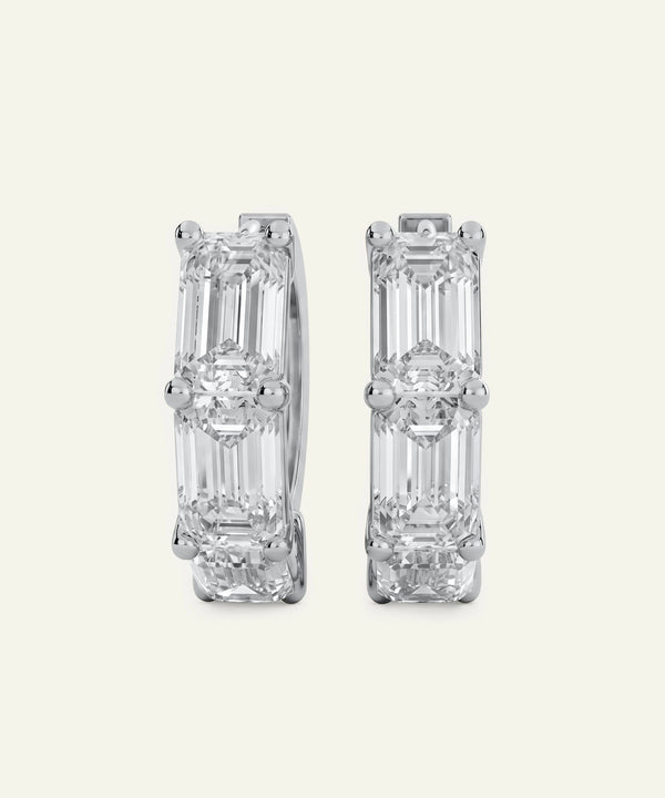 Novello Lab-grown Diamond Emerald Hoops - 6.06 Ct. T.W.