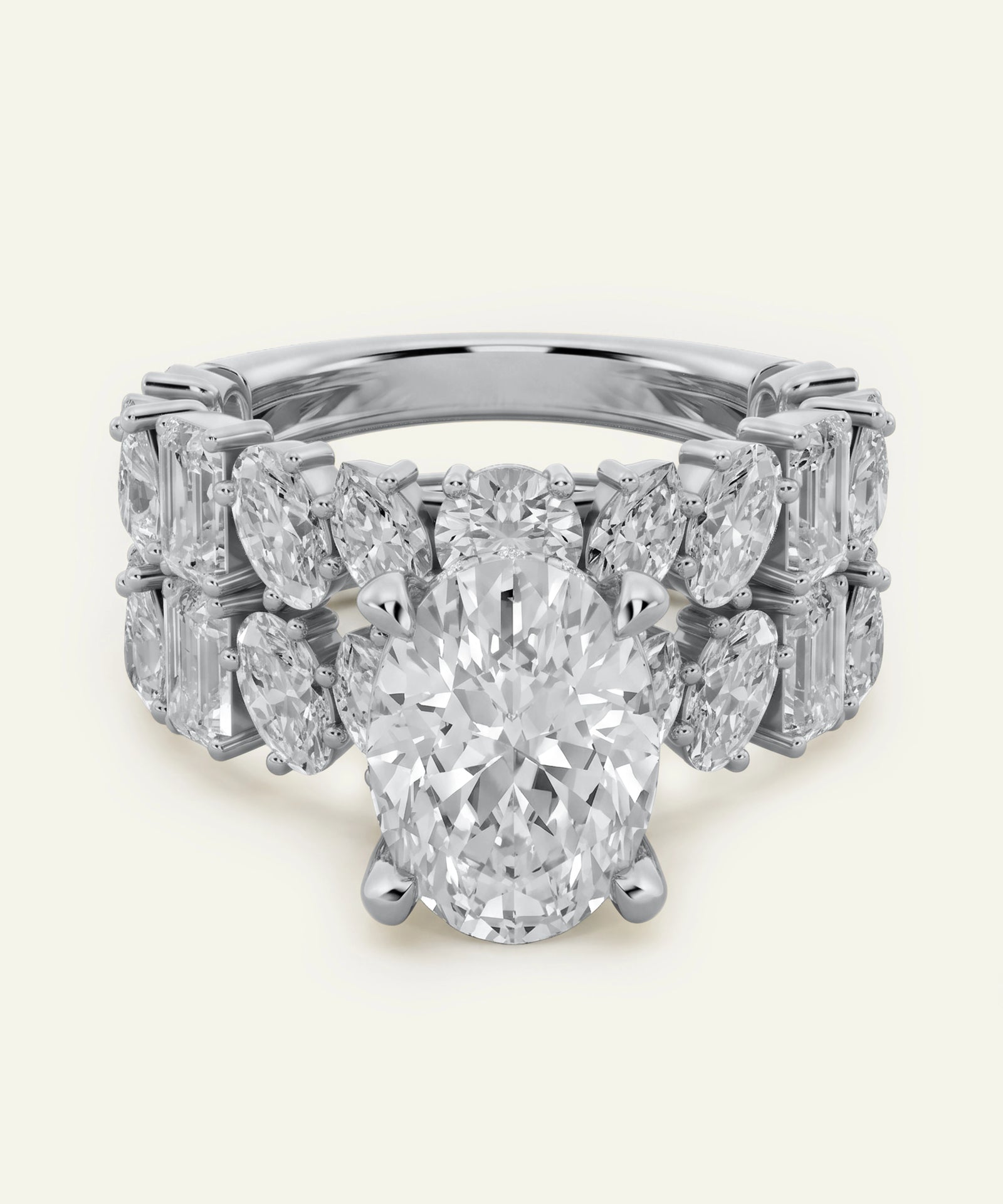 Ovani® Lab-grown Diamond Oval Bridal Set - 7 Ct. T.W.