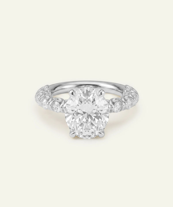 Ovani® Lab-grown Diamond Oval Engagement Ring
