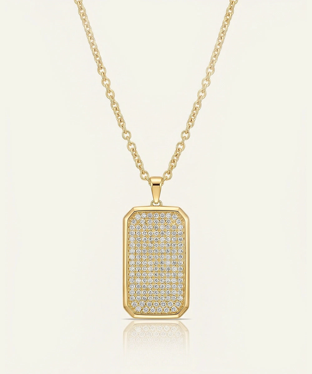 Link N Lock® Lab-grown Diamond Dog Tag Pendant