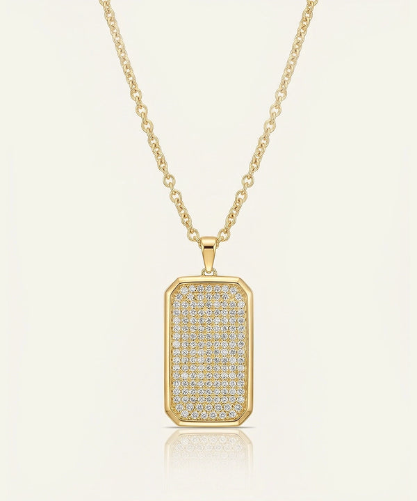 Link N Lock® Lab-grown Diamond Dog Tag Pendant