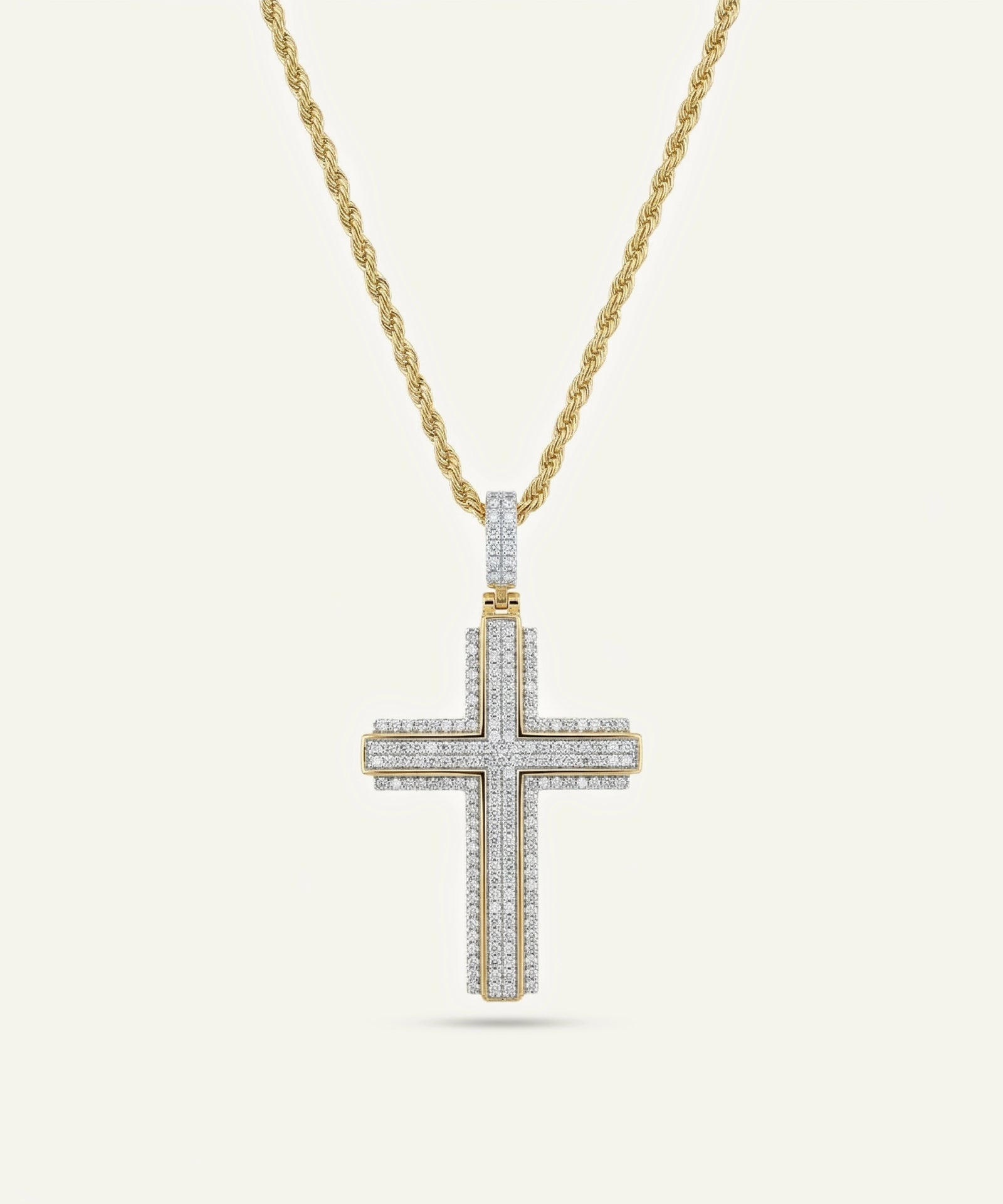Link N Lock® Silver Lab-grown Diamond Cross Pendant