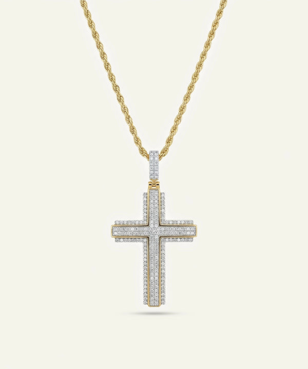 Link N Lock® Silver Lab-grown Diamond Cross Pendant