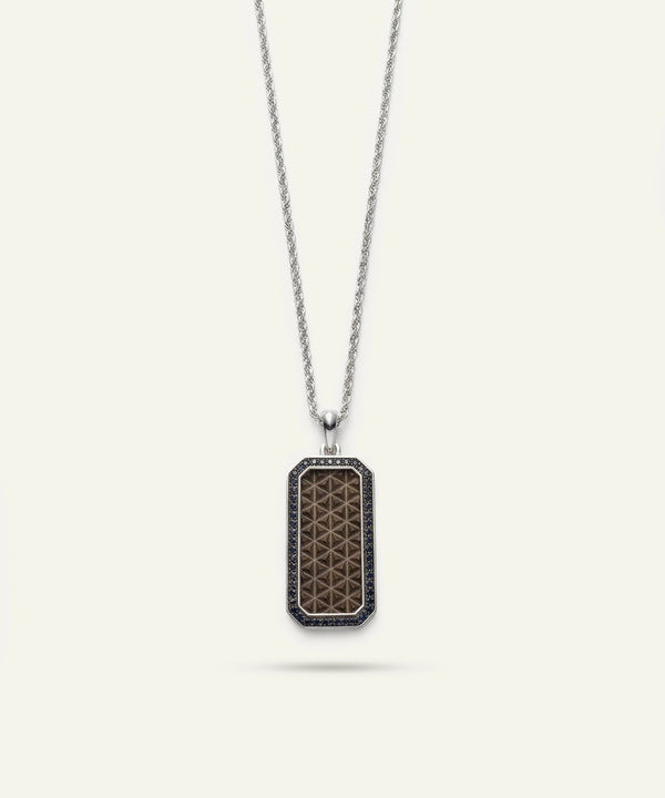 Link N Lock® Lab-grown Diamond Black Plated Dog Tag Pendant