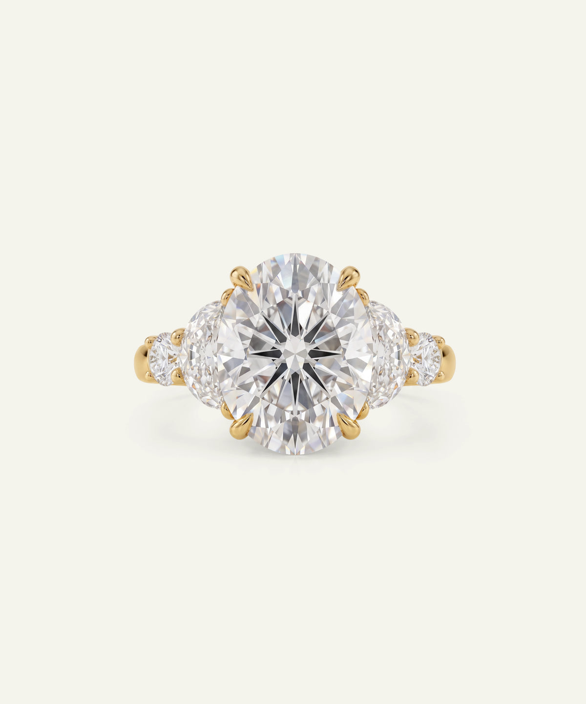 Novello® Lab-Grown Diamond Oval Engagement Ring 3.1 Ct. T.W. in 14K Yellow Gold