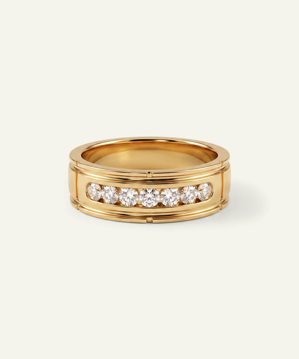 Ovani® Diamond 7-Stone Channel-Set Men's Band - 0.50 Ct. T.W.