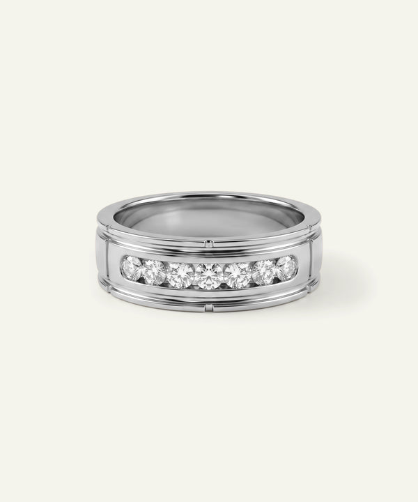 Ovani® Diamond 7-Stone Channel-Set Men's Band - 0.50 Ct. T.W.