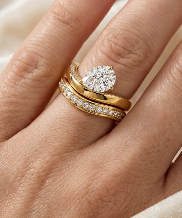 Ovani® Lab-grown Diamond Pear Wave Bridal Set - 4.00 Ct. T.W.
