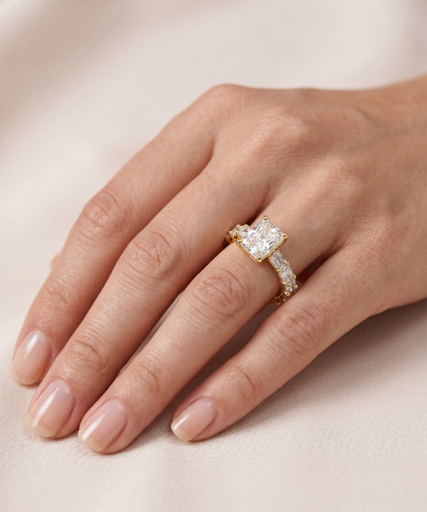 Ovani® Lab-grown Diamond Radiant Engagement Ring