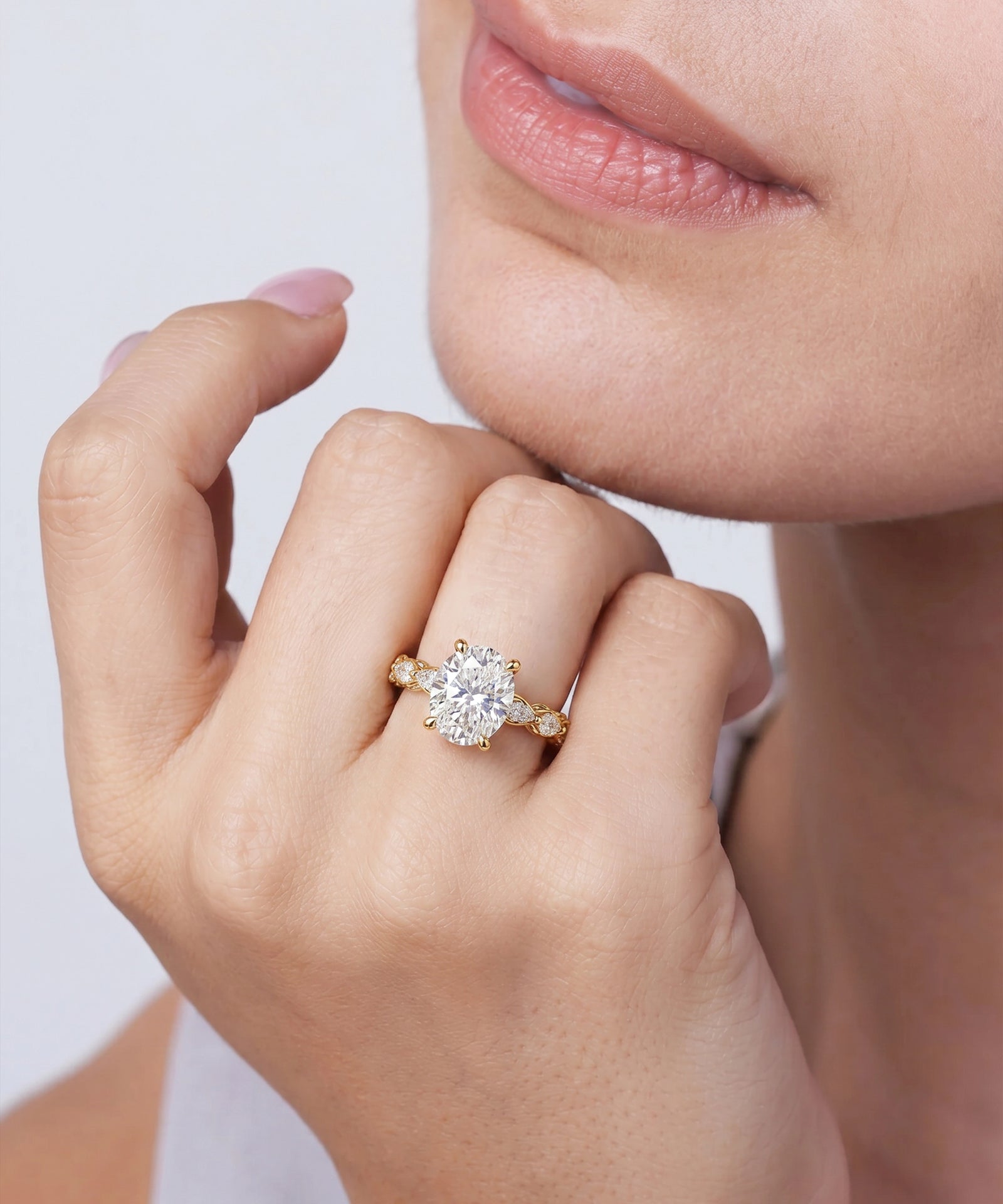Ovani® Lab-grown Diamond Oval Engagement Ring