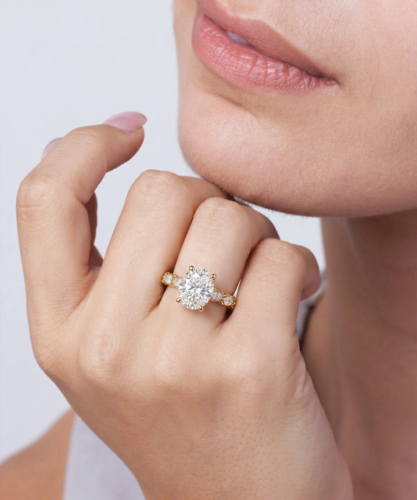 Ovani® Lab-grown Diamond Oval Engagement Ring