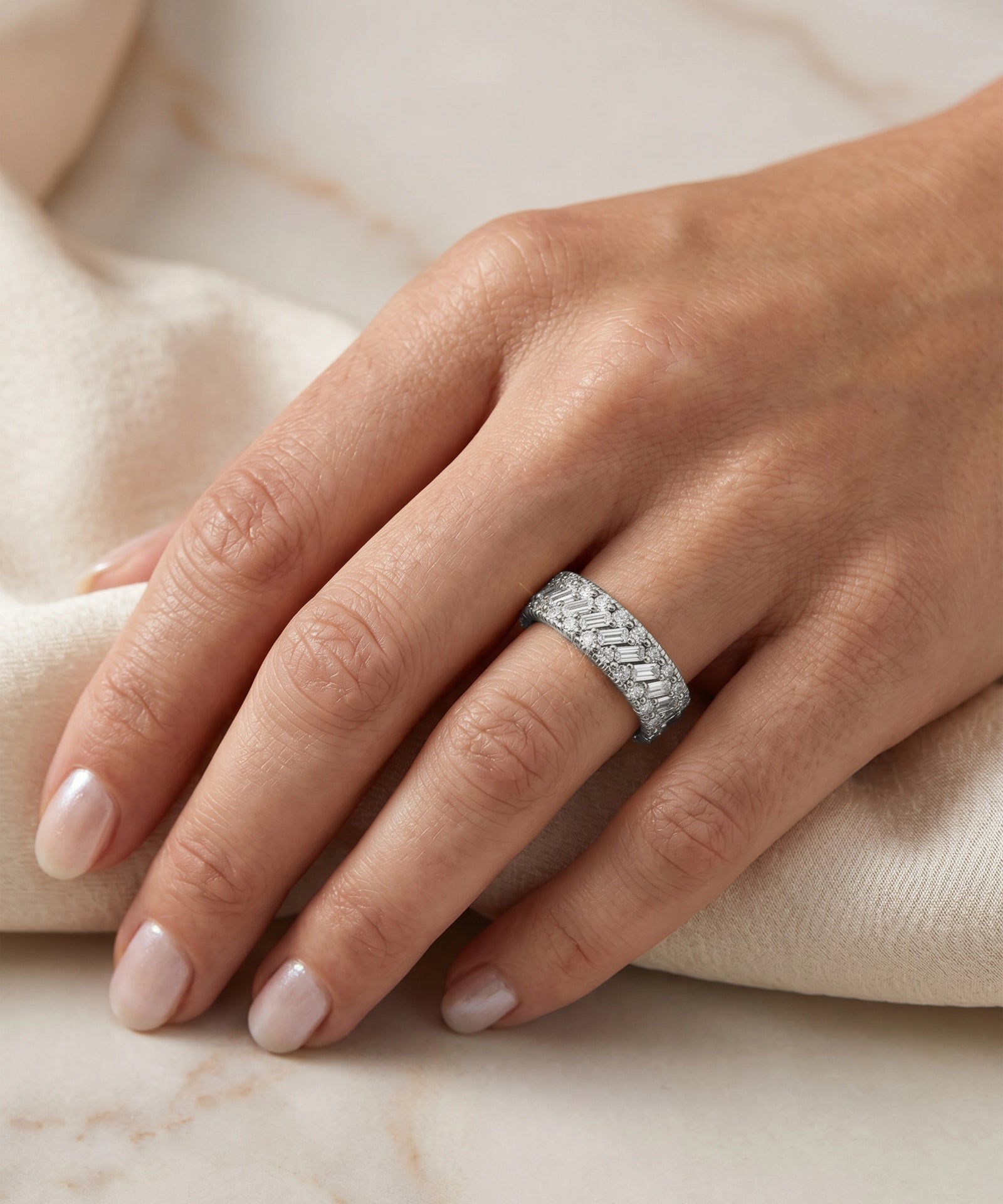 Ovani® Lab-grown Diamond Baguette Band