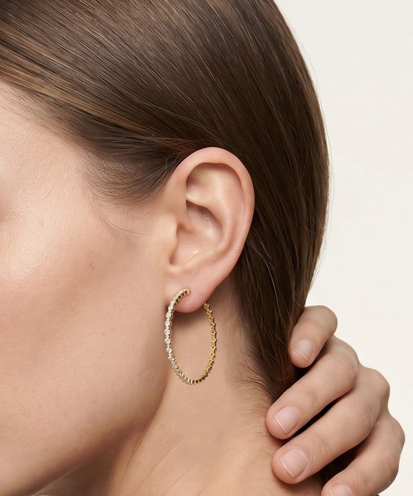 Ovani® Lab-grown Diamond Round Hoops