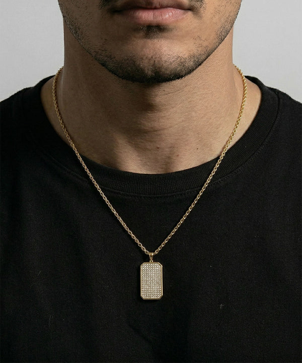 Link N Lock® Lab-grown Diamond Dog Tag Pendant
