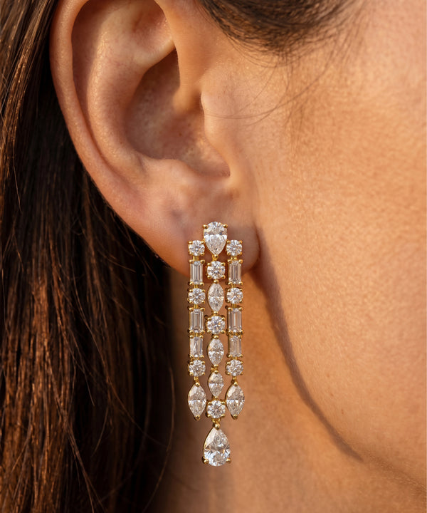 Ovani® Lab-grown Diamond Multi-Shape Dangling Earrings
