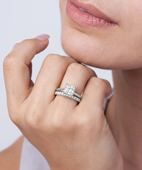 Ovani® Lab-grown Diamond Princess Hidden Halo Bridal Set