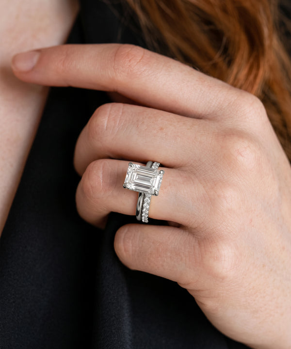 Ovani® Lab-grown Diamond Radiant Hidden Halo Bridal Set