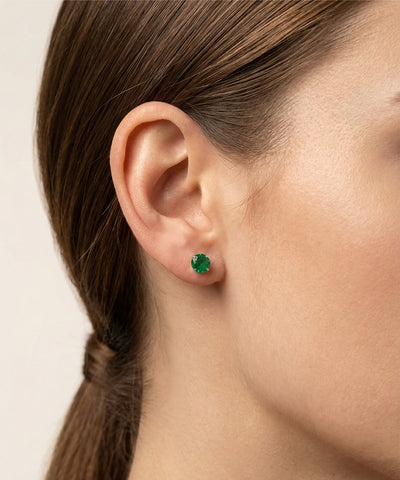 Love SpellÂ® Emerald Lab-Grown Diamond Solitaire Stud Earrings in Sterling Silver alternate view - alternate view