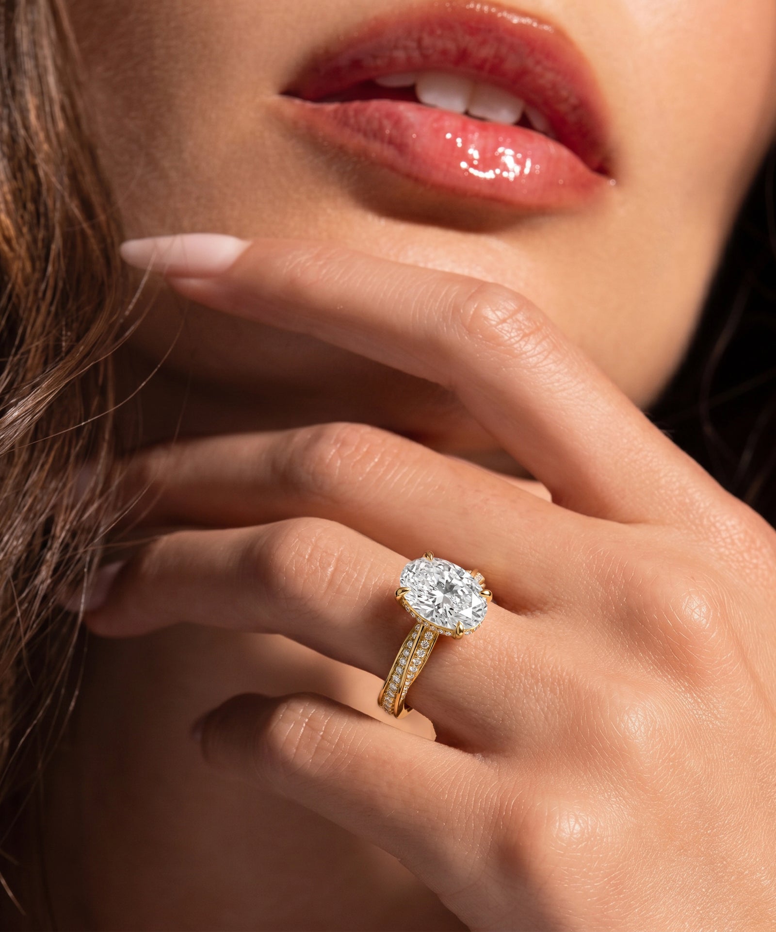 Ovani® Lab-grown Diamond Oval Engagement Ring